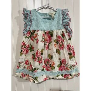 Matilda Jane Girls Size 6 Lace Floral Top EUC M152